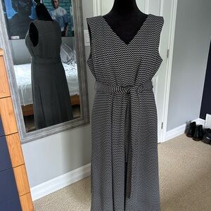Calvin Klein Black and White Patterned Maxi Dress